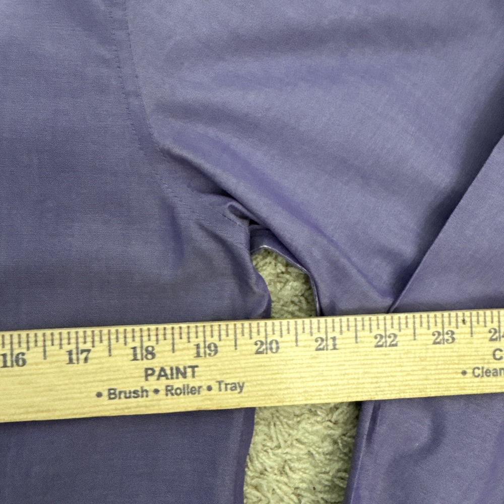 Foxcroft Non Iron Shaped Fit Long Sleeve Button‎ Up Blouse Shirt Purple Career 8 - Picture 8 of 10